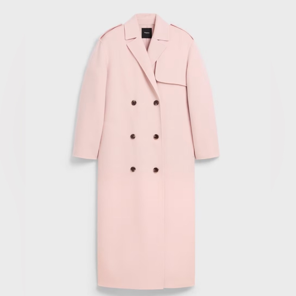 Theory Double Breasted Overcoat in Double Face Wool Cashmere - Picture 3 of 6